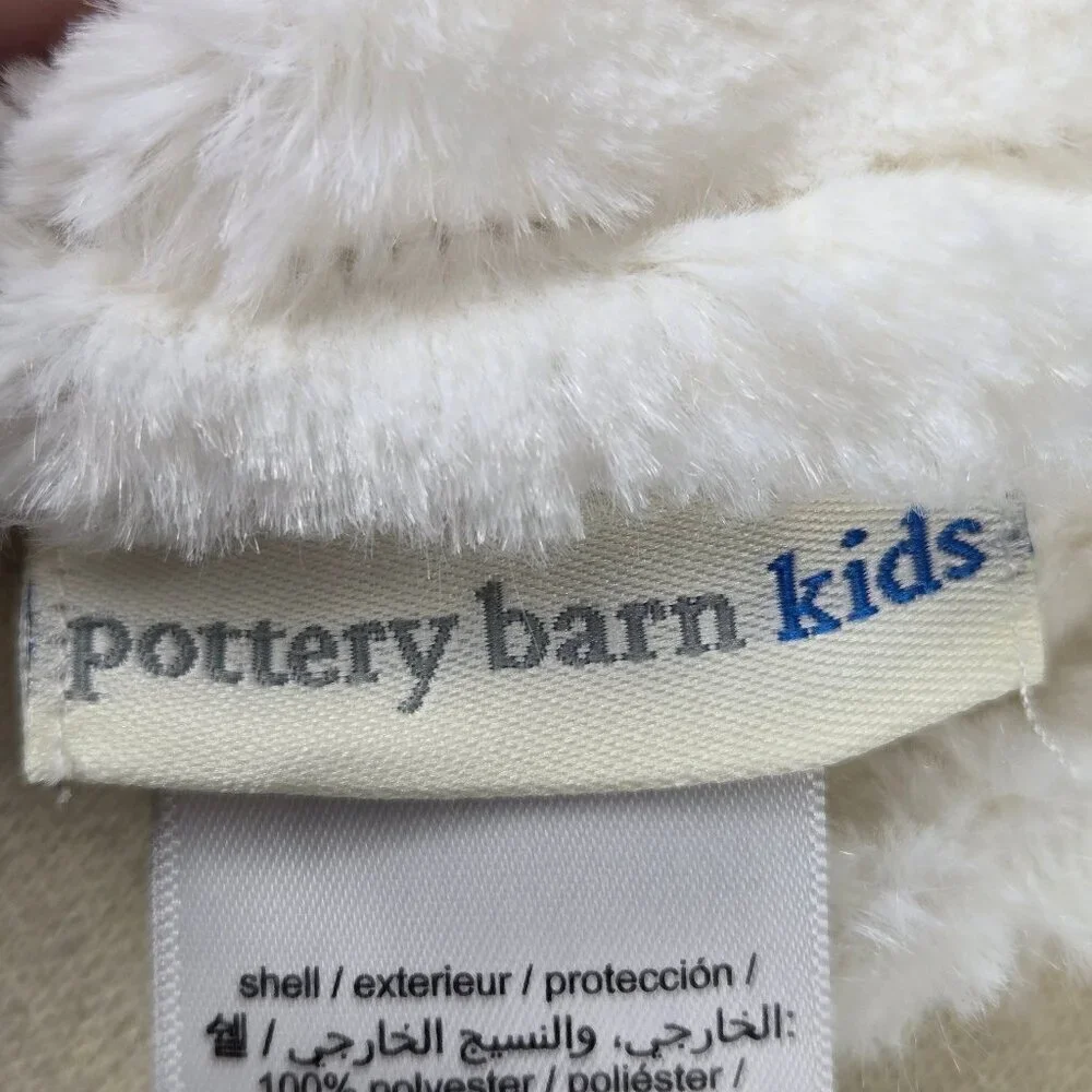 Pottery Barn Kids White Unicorn Hooded Towel/Blanket Gold Horn Terry/Faux Fur